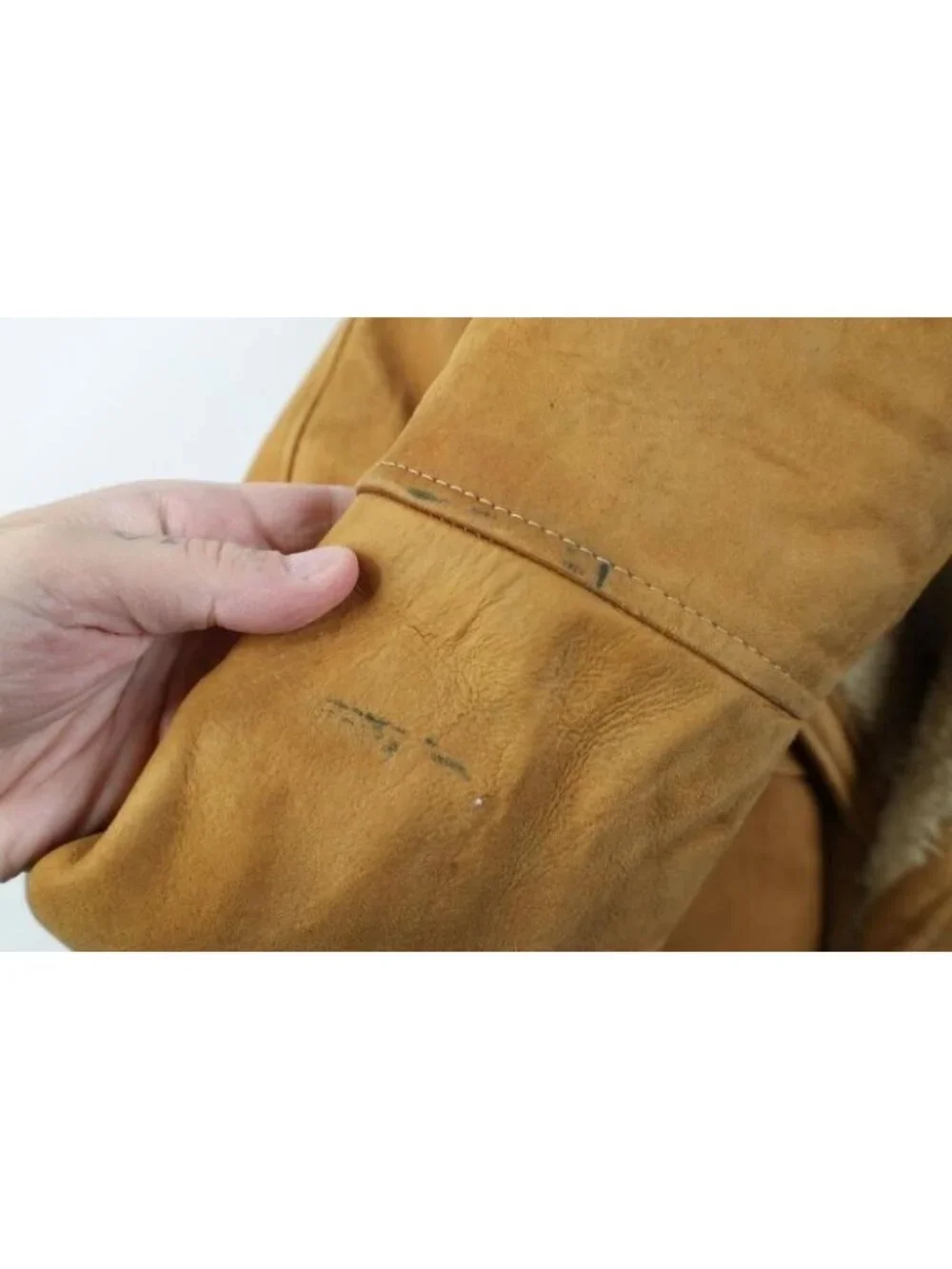 Vtg 60s 70s Streetwear Mens 42R Thrashed Suede Leather Lined Marlboro Man Jacket